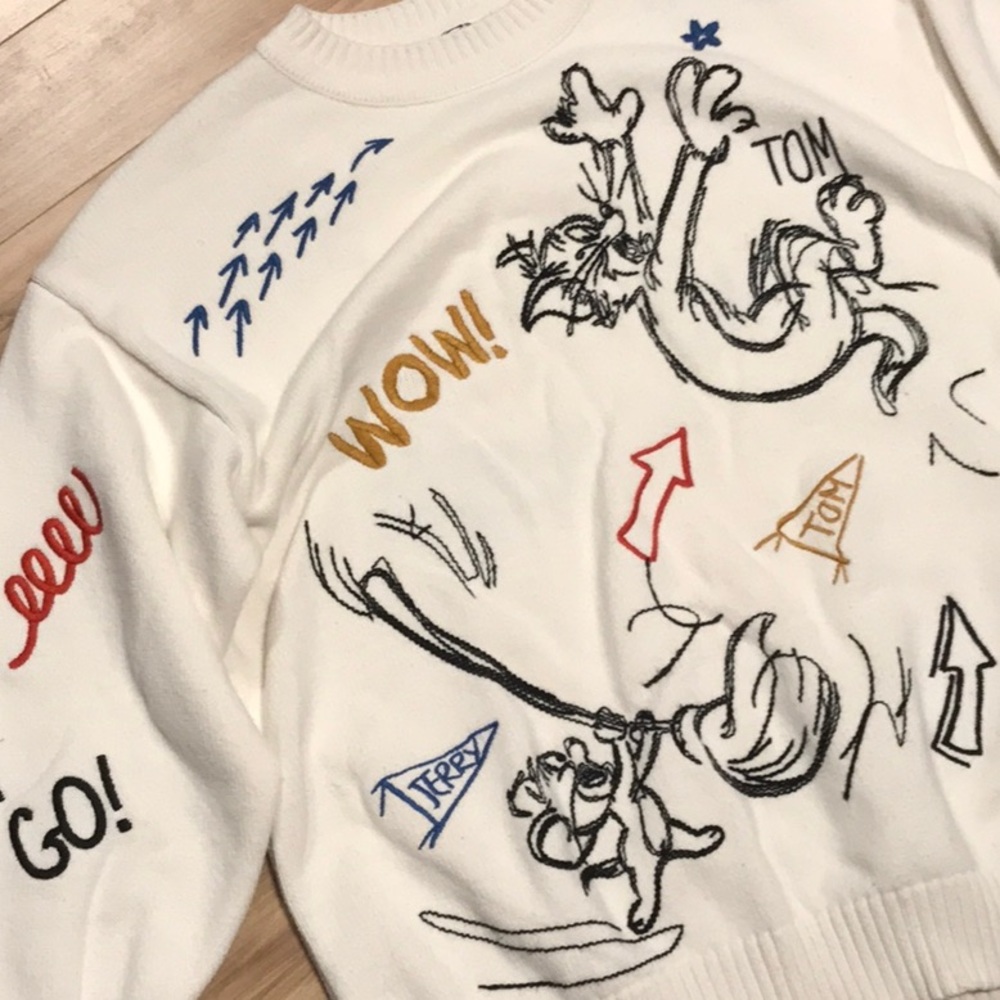 Tom and Jerry adult pullover sweater by Peacebird - Picture 2 of 6